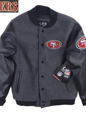 San Francisco 49ers Varsity Jacket NFL Bomber Patched Youth 10-12 NWT
